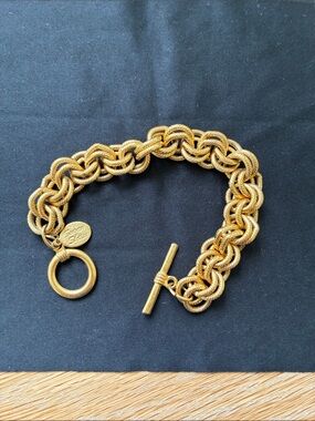 Susan Shaw 24k gold plated double link bracelet